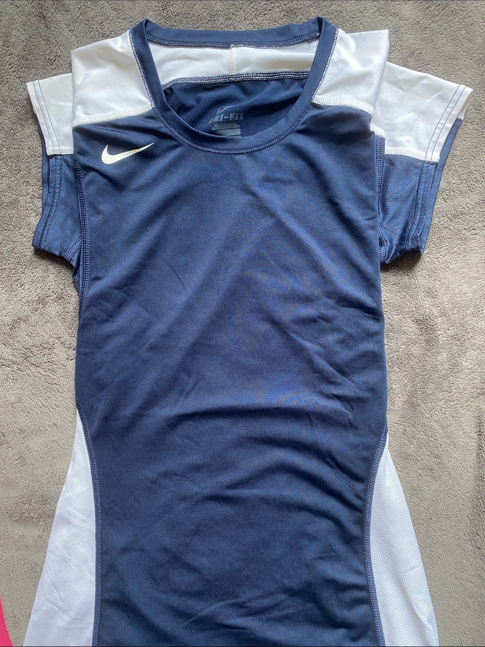 Nike Navy and White Dri-FIT Athletic Jersey